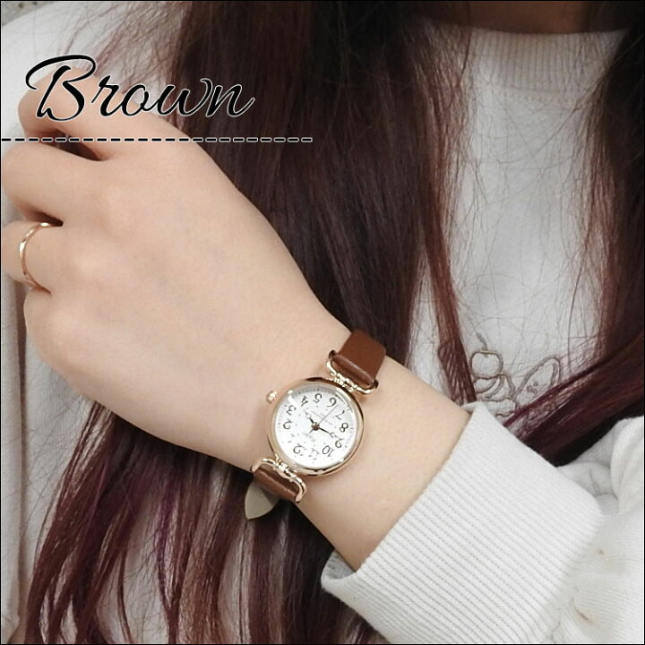腕時計 レディース 革ベルト 3気圧 防水 ブランド 時計 おしゃれ かわいい アナログ ウォッチ シンプル 女性 金属アレルギー ニッケルフリー 文字盤 見やすい 訳あり品送料無料