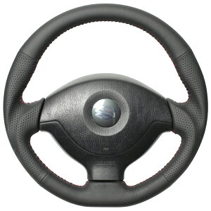 【 ジムニー JB23W / 5型〜9型用 】 レアル ステアリング オリジナルシリーズ (オールレザー) 品番: JB-LPB-RD (REAL Steering 純正交換タイプ) ※送料無料 (沖縄県および離島は除く)