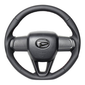 アトレー / アトレーデッキバン　S700V, S710V, S700W, S710W用 レアル ステアリング オリジナルシリーズ　オールレザー (レッドステッチ)　品番： DIB-LPB-RD　(REAL 正規品 純正交換タイプ Steering) ※送料無料 (沖縄県および離島は除く)