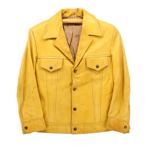 【楽天市場】70sヴィンテージレザージャケット★イエロー黄色XSサイズビンテージ プレゼント ギフト 衣装：Vintage古着屋