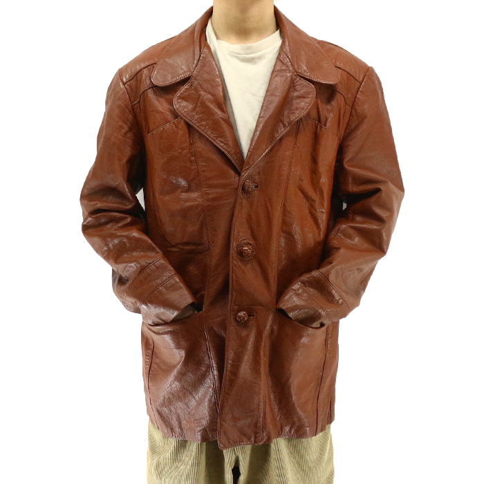 【楽天市場】古着 70s OLD レザーテーラードジャケット 70年代 