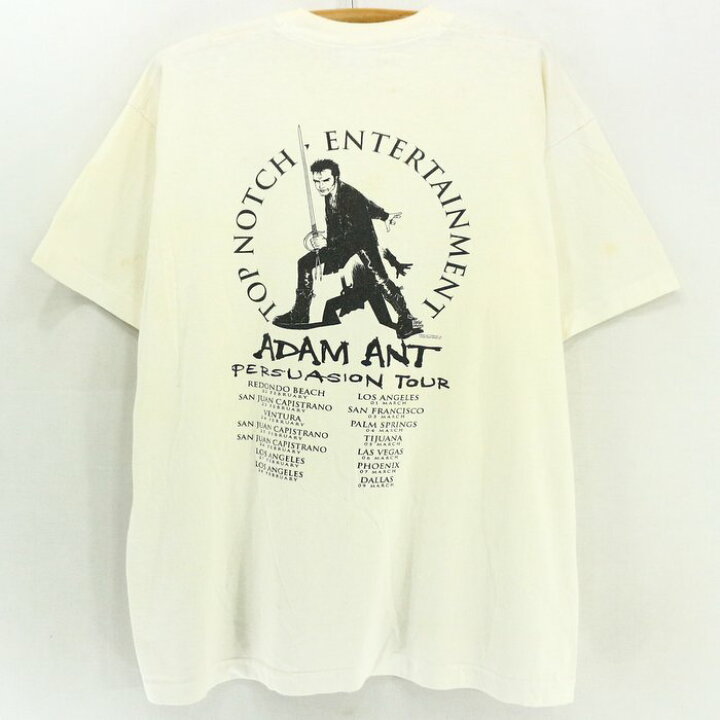 楽天市場 古着 90s アダムアント ビンテージ ロックtシャツ 90年代 Usa買い付け 古着 中古 ユーズド Xlサイズ Lサイズ 大きいサイズ 白 ホワイト バンド ヴィンテージ プレゼント ギフト 衣装 Vintage古着屋 Kazzintimerecycler