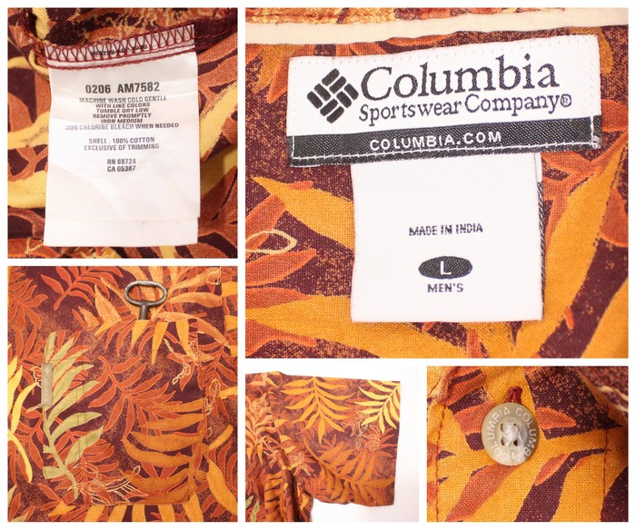 楽天市場】90s Columbia 総柄 半袖シャツ インド製 アウトドア 古着 