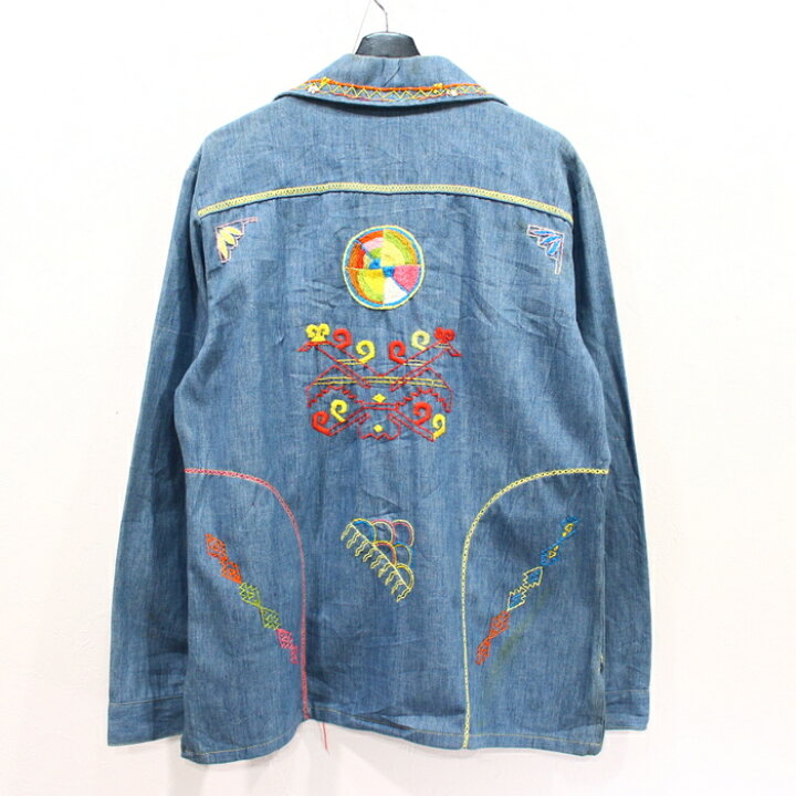 楽天市場 70s ヴィンテージ 長袖 デニム シャツ 刺繍 古着 Lサイズ ブルー Vintage古着屋 Kazzintimerecycler