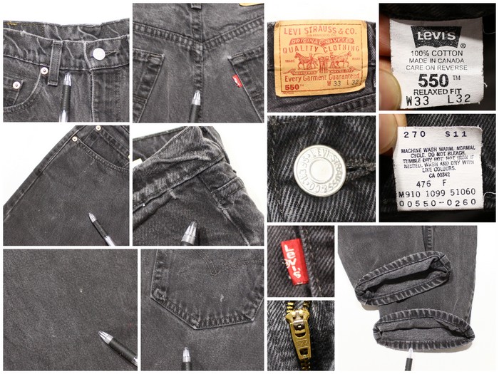 楽天市場】90年代 カナダ製 Levi's550 ブラックデニム パンツ 古着