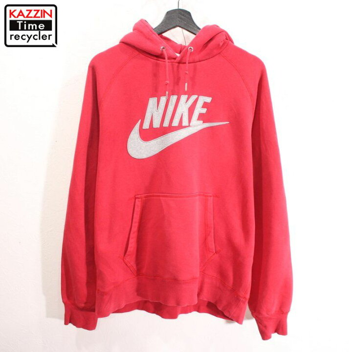 楽天市場 ナイキ Nike ロゴ スウェット プルオーバー パーカー 古着 表記lサイズ レッド Vintage古着屋 Kazzintimerecycler