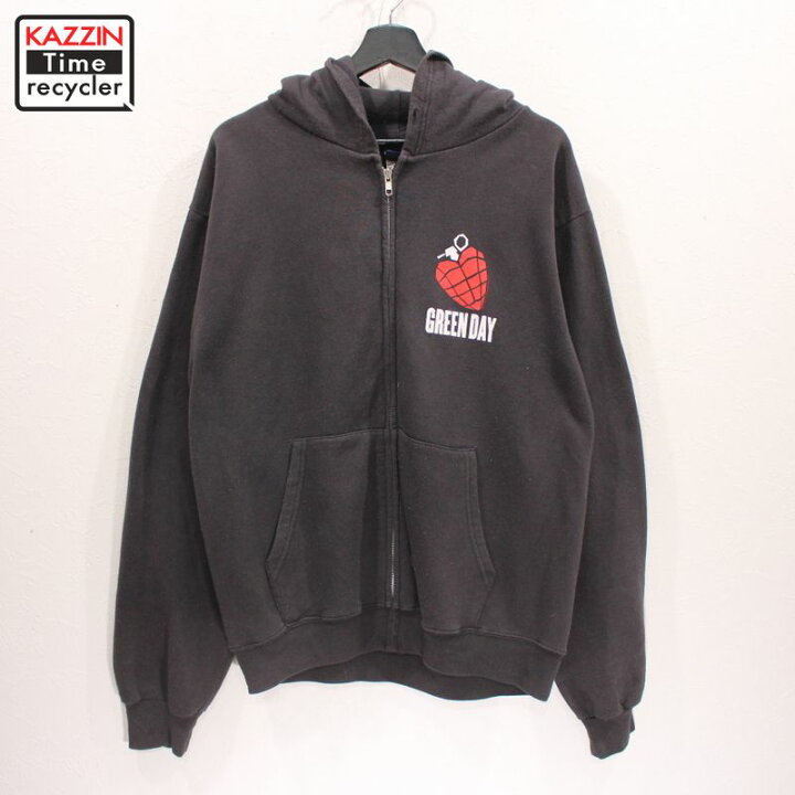 楽天市場 古着 Green Day ジップアップ スウェット パーカー バンド ロック 表記mサイズ ブラック Vintage古着屋 Kazzintimerecycler