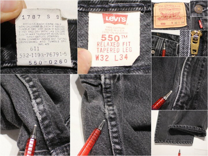 楽天市場 90s Usa製 Levi S リーバイス 550 先染め ブラックデニム パンツ 古着 表記 W32 L34 ブラック Vintage古着屋 Kazzintimerecycler