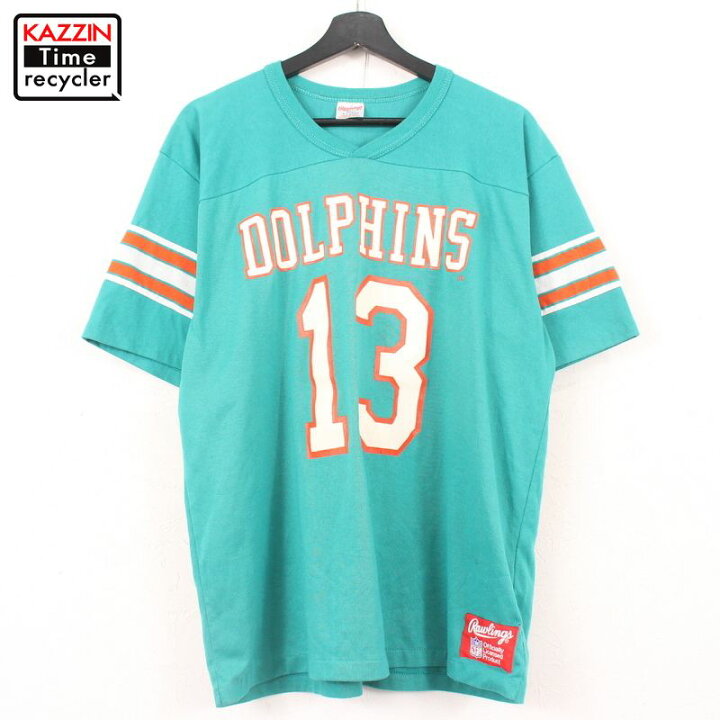 楽天市場 90s Usa製 Nfl マイアミ ドルフィンズ Vネック 半袖 プリント Tシャツ アメフト 古着 表記xlサイズ エメラルドグリーン Vintage古着屋 Kazzintimerecycler