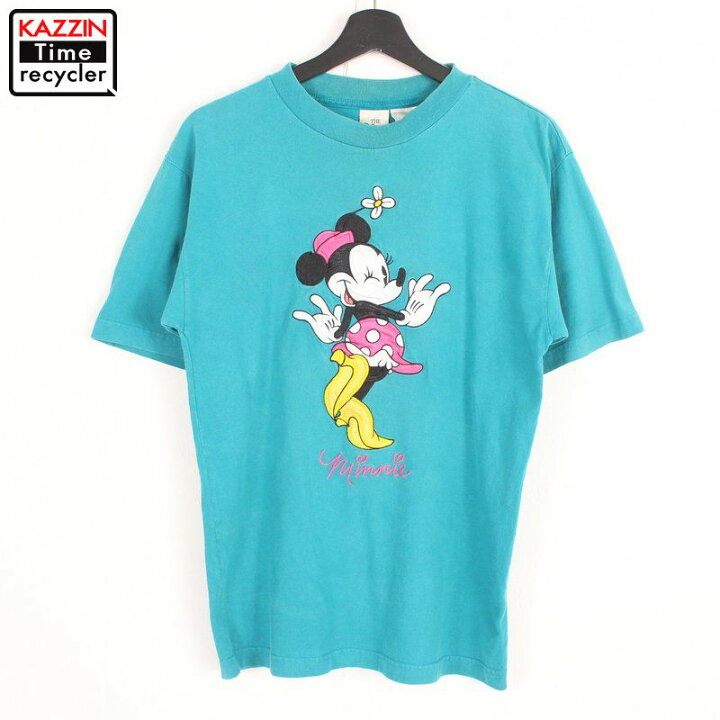 楽天市場 古着 Disney ミニーマウス 刺繍 半袖tシャツ キャラクター 表記sサイズ ターコイズブルー Vintage古着屋 Kazzintimerecycler