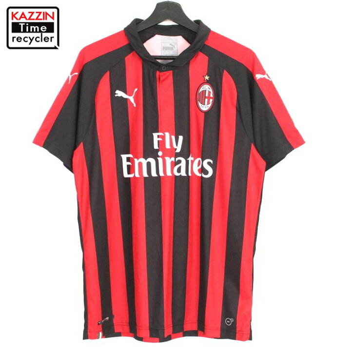 楽天市場 00s Acミラン サッカー ユニフォーム ゲームジャージ Puma Emirates エミレーツ 古着 表記lサイズ レッド ブラック Vintage古着屋 Kazzintimerecycler