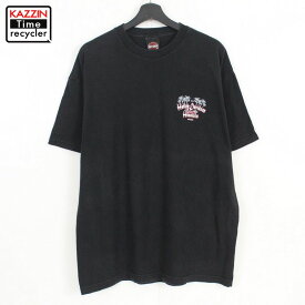 P10倍! 00s ハーレーダビッドソン HARLEY DAVIDSON 半袖Tシャツ 古着 ★ 表記XLサイズ ビッグサイズ オーバーサイズ ブラック