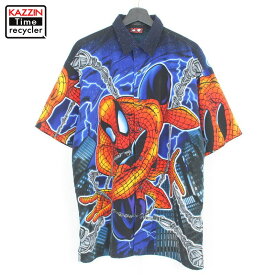 00s スパイダーマン MARVEL マーベル チカーノ 半袖シャツ 古着 ★ 表記Mサイズ ビッグサイズ オーバーサイズ マルチカラー