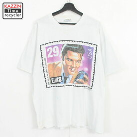 90s USA製 エルビスプレスリー Elvis Presley バンドTシャツ 古着 ★ 表記XLサイズ ビッグサイズ オーバーサイズ ホワイト