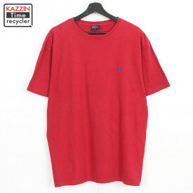 P10倍! 90s ラルフローレン RALPH LAUREN 半袖Tシャツ 古着 ★ 表記Lサイズ ビッグサイズ オーバーサイズ レッド