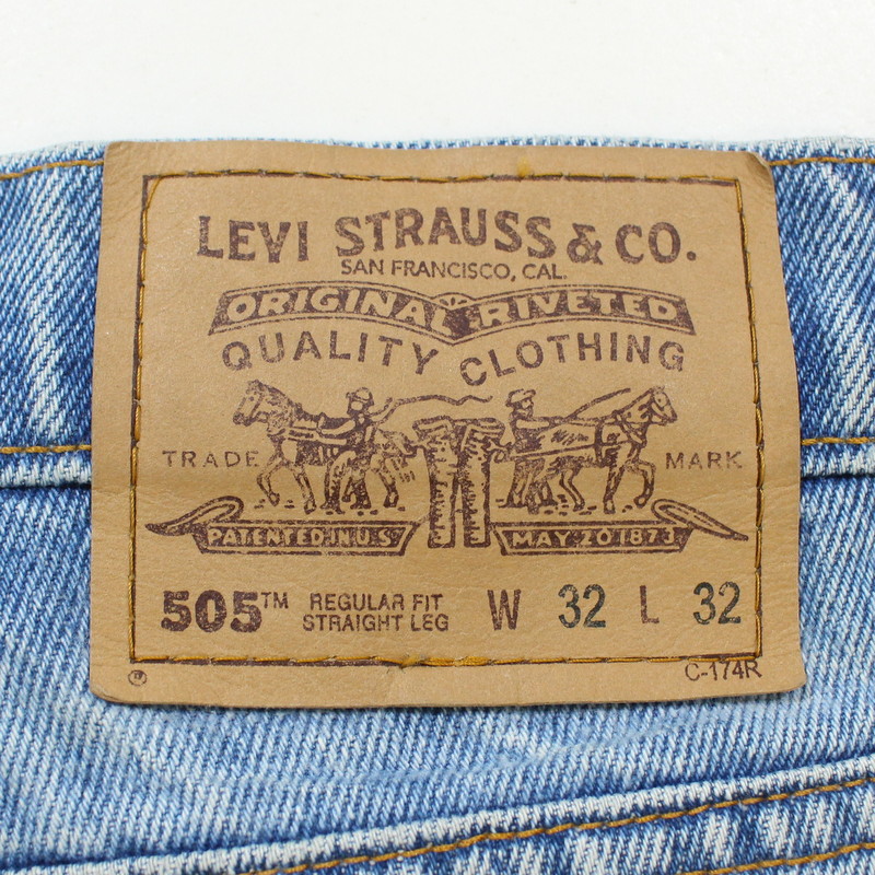 サイズガイ 90s リーバイス Levi's 505 デニムパンツ 古着 ★ メンズ Mサイズ相当 ブルー：Vintage古着屋 KAZZINTimerecycler メンズ