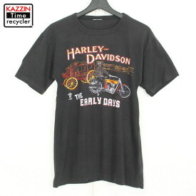 P10倍! 80s ハーレーダビッドソン HARLEY DAVIDSON 半袖Tシャツ 古着 ★ メンズ XS~Sサイズ相当 ブラック
