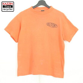 80s USA製 Anvil ロゴ DU PONT デュポン 半袖Tシャツ 古着 ★ メンズ 表記Lサイズ オレンジ