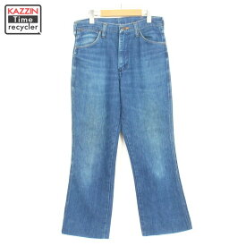 70s USA製 ヴィンテージ ラングラー Wrangler ブーツカット デニムパンツ 古着 ★ メンズ XS~Sサイズ相当 ブルー