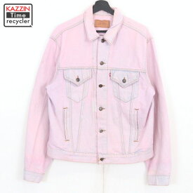 80s USA製 リーバイス Levi's 70506 後染め デニムジャケット 古着 ★ メンズ Lサイズ相当 ピンク