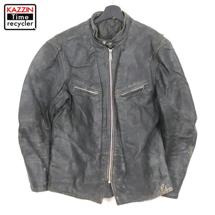 楽天市場】60s ヴィンテージ 逆ハ シングルライダースジャケット 古着 