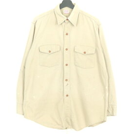 60s ヴィンテージ パイオニア PIONEER ワークシャツ 古着 ★ メンズ XLサイズ相当 ビッグサイズ オーバーサイズ ベージュ