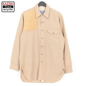 70s USA製 ヴィンテージ ペンドルトン PENDLETON outdoors man ウール 長袖シャツ 古着 ★ メンズ 表記Mサイズ ベージュ