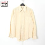 70s ヴィンテージ ジャガード 長袖シャツ 古着 ★ メンズ XL~サイズ相当 ビッグサイズ オーバーサイズ アイボリー