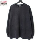 90s ヴィンテージ ナイキ NIKE フェード ペンキ スウェット トレーナー 古着 ★ メンズ XL~サイズ相当 ビッグサイズ オーバーサイズ ブラック