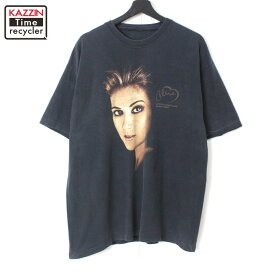 90s ヴィンテージ セリーヌ・ディオン CELINE DION タイタニック ツアー ミュージック 半袖Tシャツ 古着 ★ メンズ Lサイズ相当 ブラック