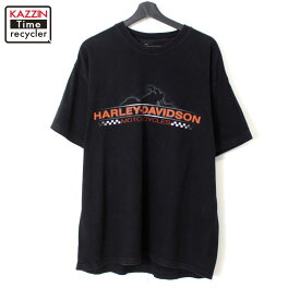 00s USA製 ハーレーダビッドソン HARLEY DAVIDSON Hanes 半袖Tシャツ 古着 ★ メンズ 表記XLサイズ ブラック