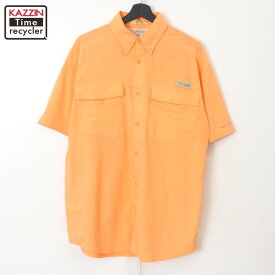 00s コロンビア Columbia PFG フィッシング ボタンダウン 半袖シャツ 古着 ★ メンズ 表記Mサイズ オレンジ