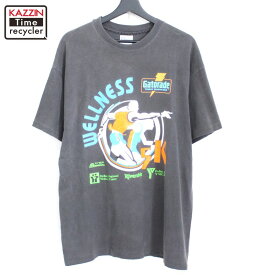 80s USA製 ヴィンテージ Hanes ゲータレード Gatorade プリント 半袖Tシャツ 古着 ★ メンズ 表記Lサイズ ブラック