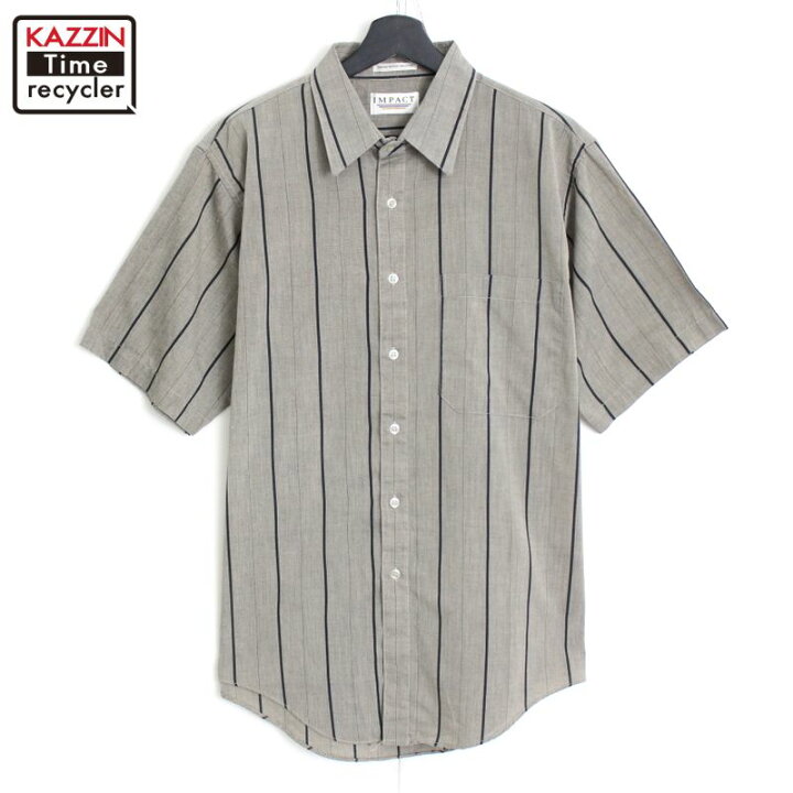 楽天市場】90s ヴィンテージ IMPACT ストライプ柄 半袖シャツ 古着  