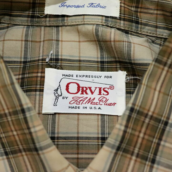 楽天市場】80s USA製 ヴィンテージ オービス ORVIS チェック柄 ボタン 