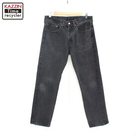 00s リーバイス Levi's 無地 505 ストレート ブラック デニムパンツ 古着 ★ メンズ Lサイズ相当 ブラック