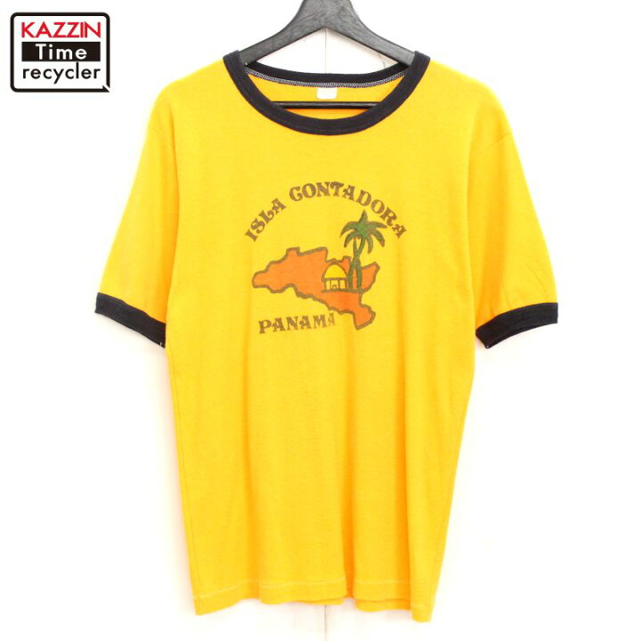楽天市場】70s ヴィンテージ 染み込みプリント PANAMA リンガーT 