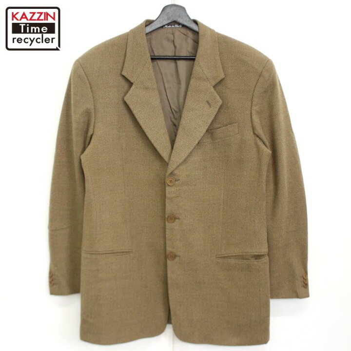 古着 GIORGIOARMAN ジェルジオアルマーニ 90s 日本製 オールド テーラードジャケット 38.0R ブラック メンズ 【中古】 【PD】