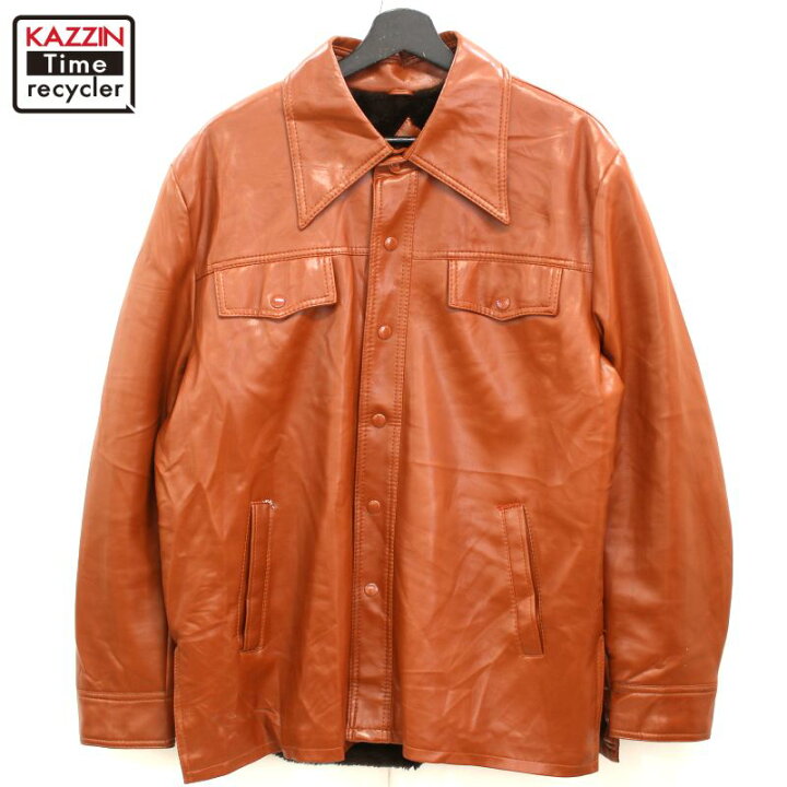 楽天市場】70s 〜80s ヴィンテージ フェイク レザージャケット 古着 