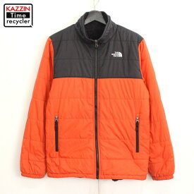 00s ノースフェイス THENORTHFACE リバーシブル 裏地フリース ナイロンジャケット 古着 ★ メンズ Mサイズ相当 オレンジ・ブラック