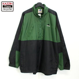 90s ヴィンテージ アディダス adidas ハーフジップ プルオーバー ナイロンジャケット 古着 ★ メンズ 表記Lサイズ グリーン