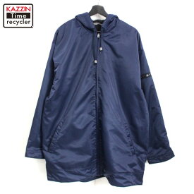 00s ナイキ NIKE ワンポイント リバーシブル 裏地フリース スウォッシュ ナイロンジャケット 古着 ★ メンズ 表記Lサイズ ネイビー