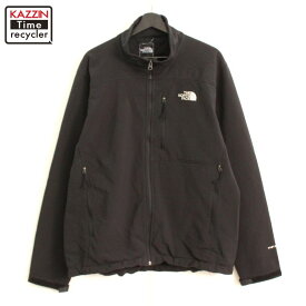 00s ノースフェイス THENORTHFACE ロゴ ソフトシェル APEX フリースジャケット 古着 ★ メンズ 表記Lサイズ ブラック
