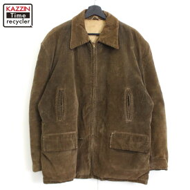 50s ~60s ヴィンテージ 無地 中綿 コーデュロイ ジャケット 古着 ★ メンズ XLサイズ相当 ビッグサイズ オーバーサイズ ブラウン