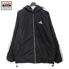 90s ヴィンテージ アディダス adidas リバーシブル ナイロンジャケット 古着 ★ メンズ 表記Mサイズ ブラック