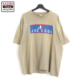 90s ヴィンテージ スヌーピー SNOOPY 半袖Tシャツ 古着 ★ メンズ XLサイズ相当 ビッグサイズ オーバーサイズ ブラウン