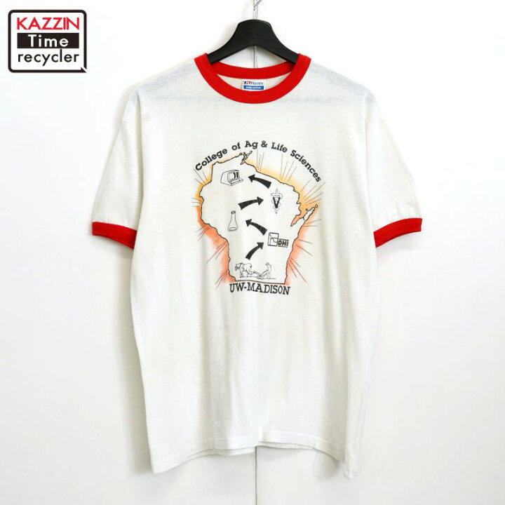 楽天市場】80s USA製 ヴィンテージ Hanes リンガーTシャツ 古着 