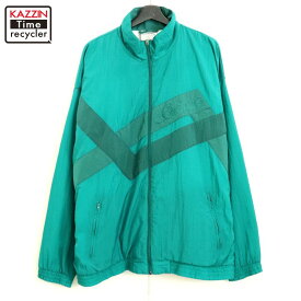 90s ヴィンテージ アディダス adidas ナイロンジャケット 古着 ★ メンズ 表記XLサイズ エメラルドグリーン