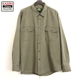 00s カベラス Cabelas 無地 コットン アウトドア 長袖シャツ 古着 ★ メンズ 表記XLサイズ ベージュ