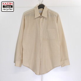【中古】70s ヴィンテージ シアーズ Sears 長袖シャツ 古着 メンズ Lサイズ相当 ベージュ